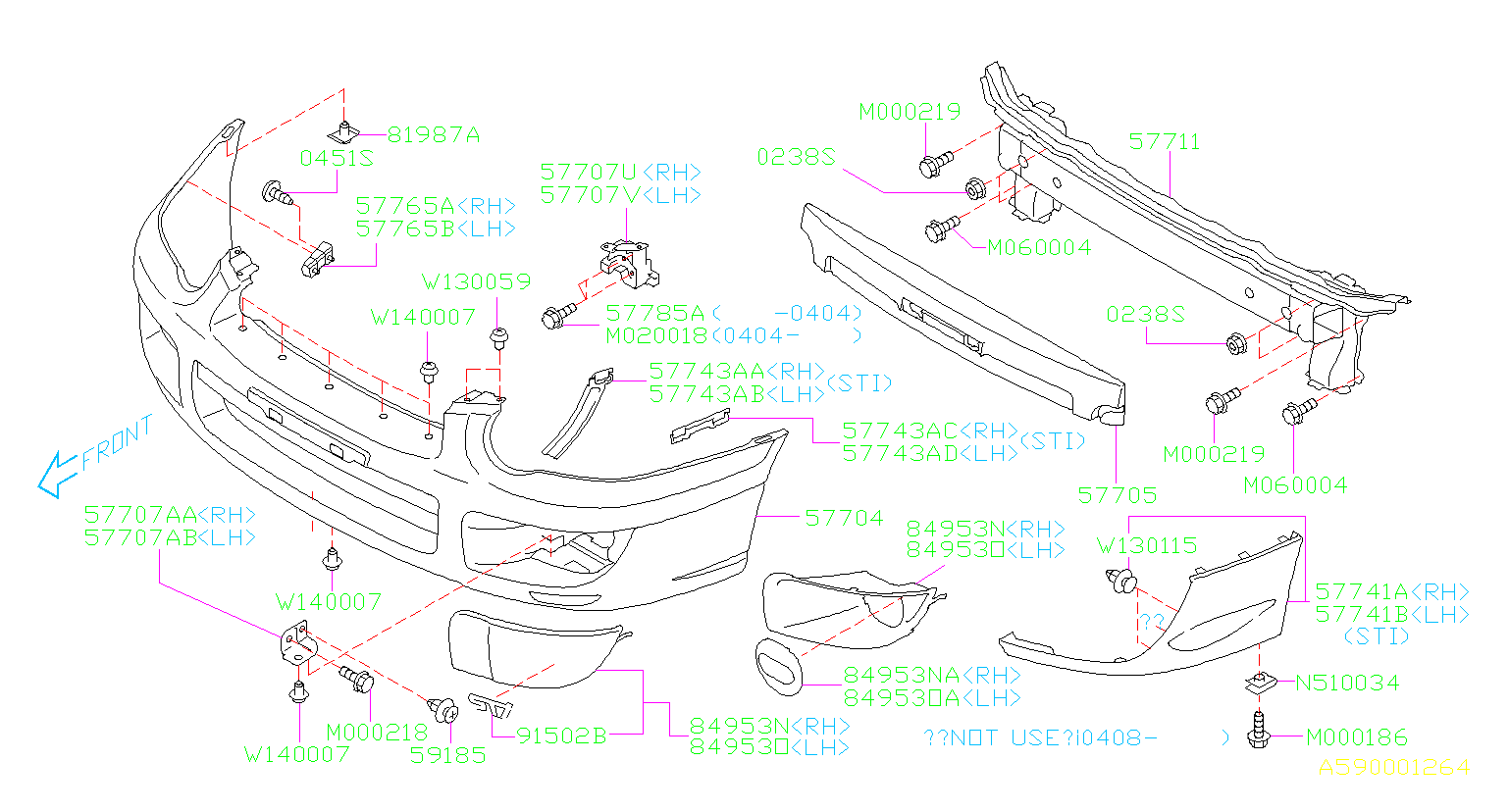 Subaru Impreza Fog Light Trim (Left, Silver, Light) - 57731FE420TG ...